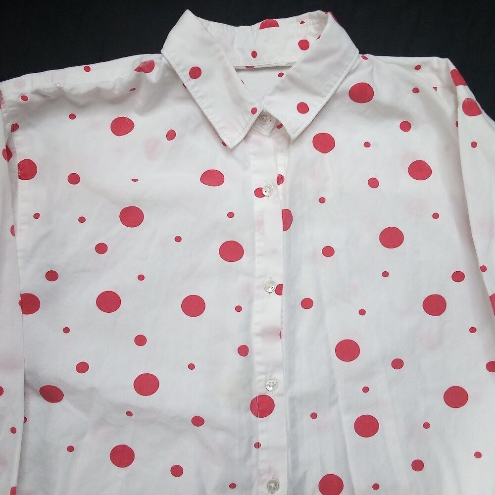 Vintage Red Polka Dots Button Shirt